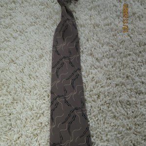 Giorgio Armani Cravette Silk Tie Black Tan Olive Brown 9